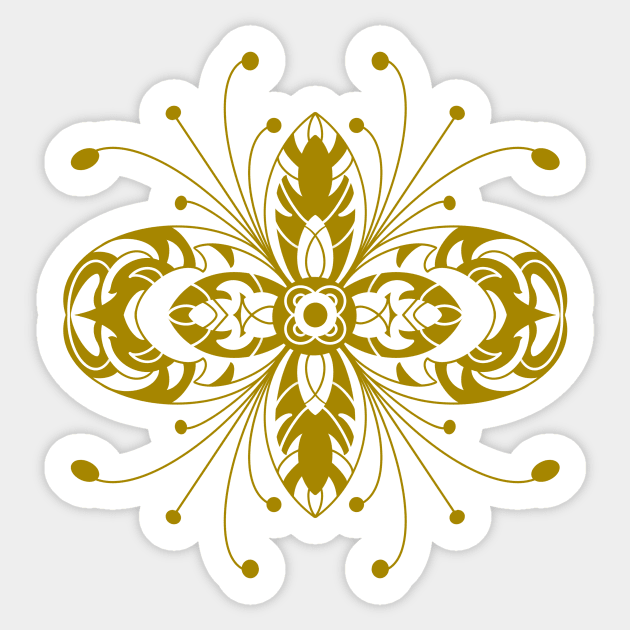 Gold Thai style pattern traditional  art Sticker by Subspace Balloon